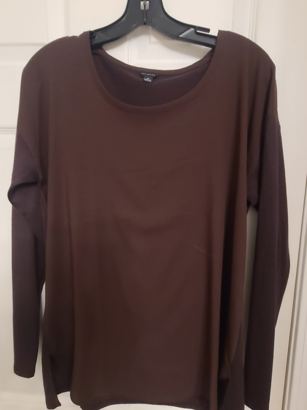 Eileen Fisher Brown Long-Sleeve Crew Neck Top